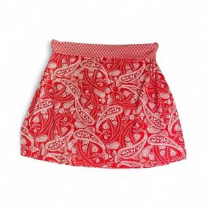 Faded Glory Red Paisley‎ Pull-On Stretch Skirt XL